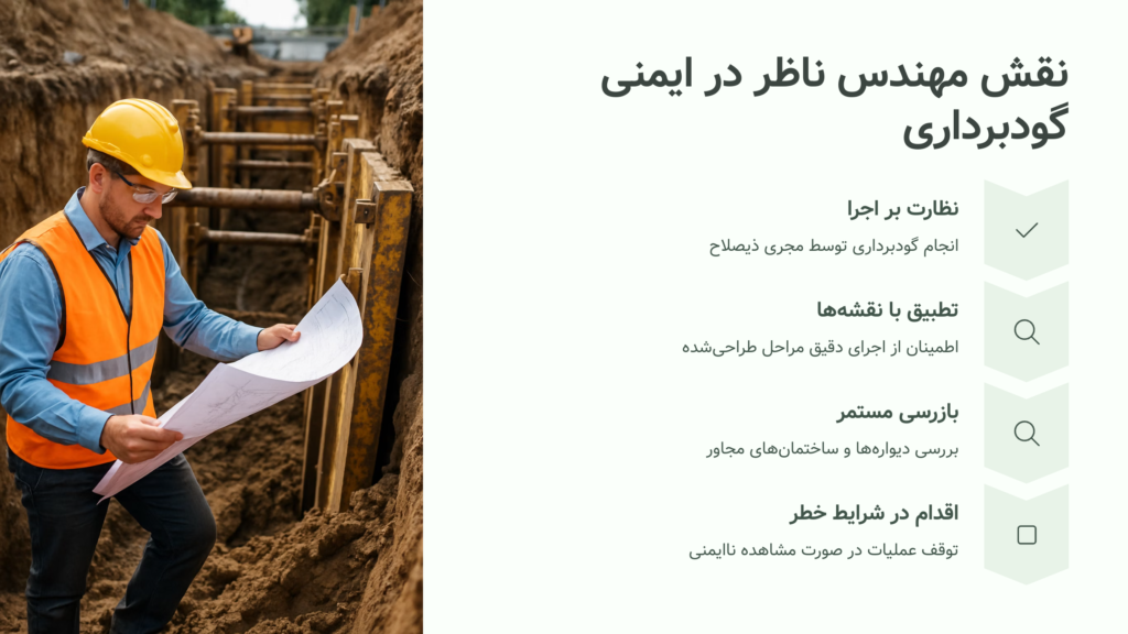 راهنمای ایمنی در عملیات گودبرداری: آنچه هر مهندس ناظر باید بداند - فراسازه
