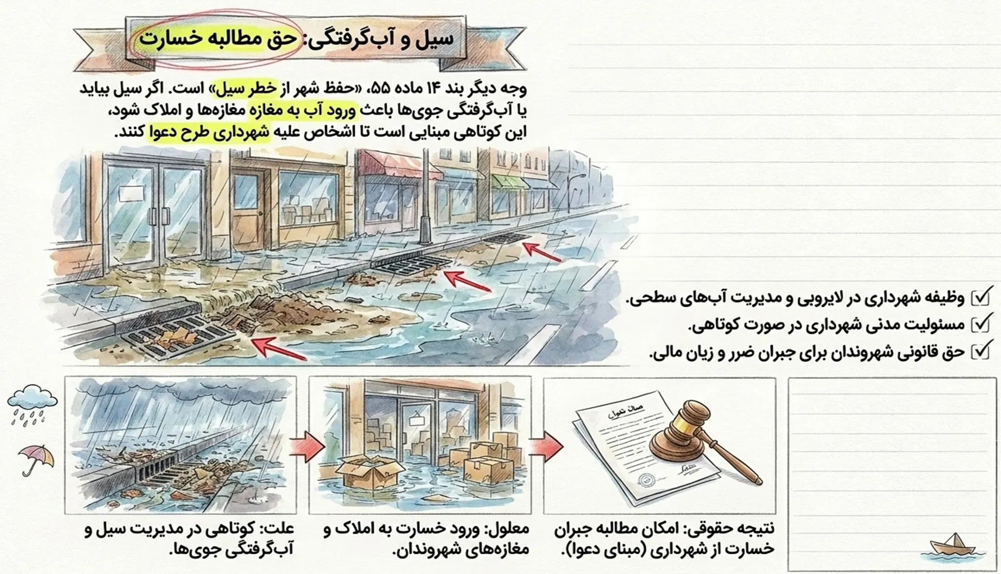 سیل و آبگرفتگی و حق مطالبه خسارت
