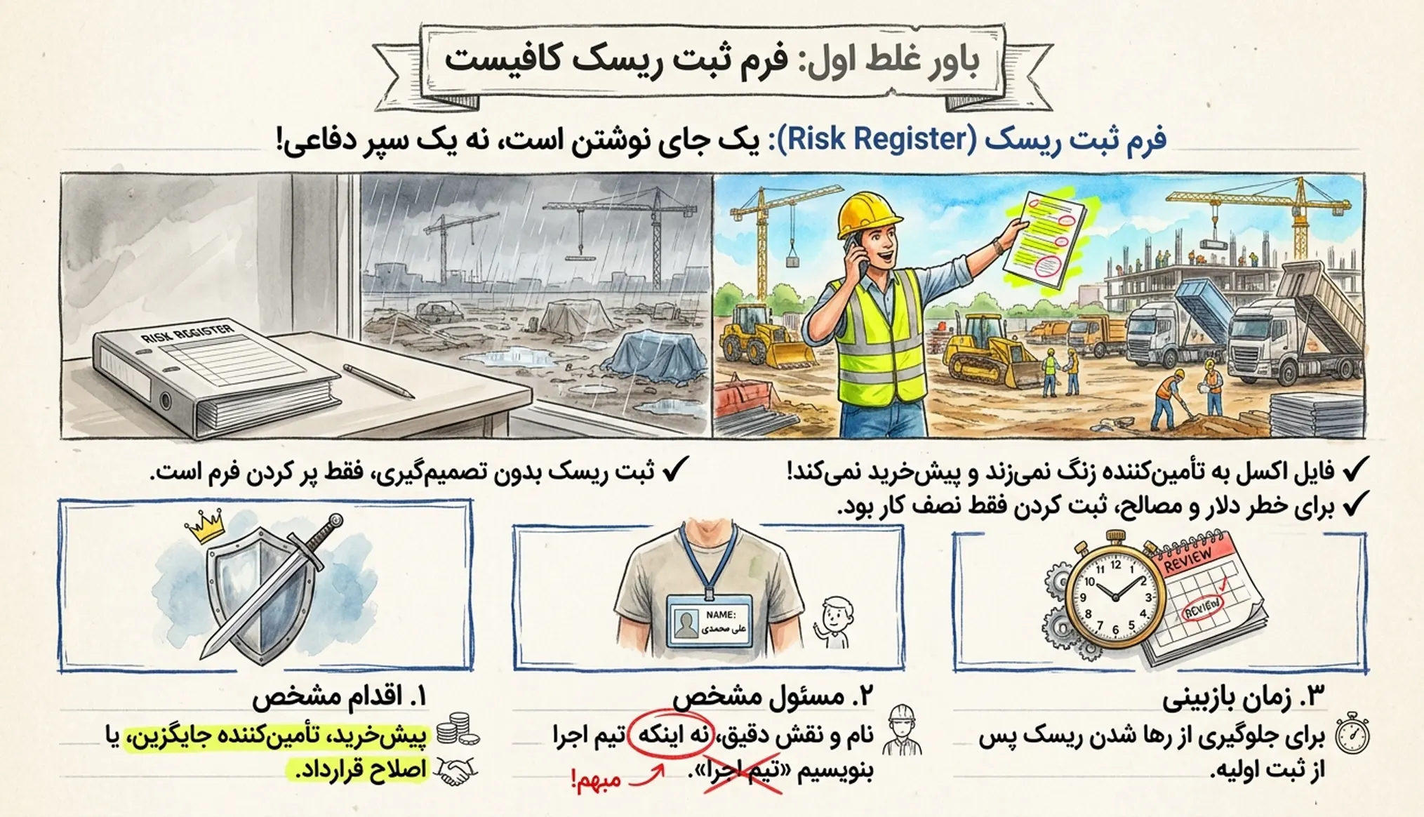 فرم ثبت ریسک پروژه ساختمانی