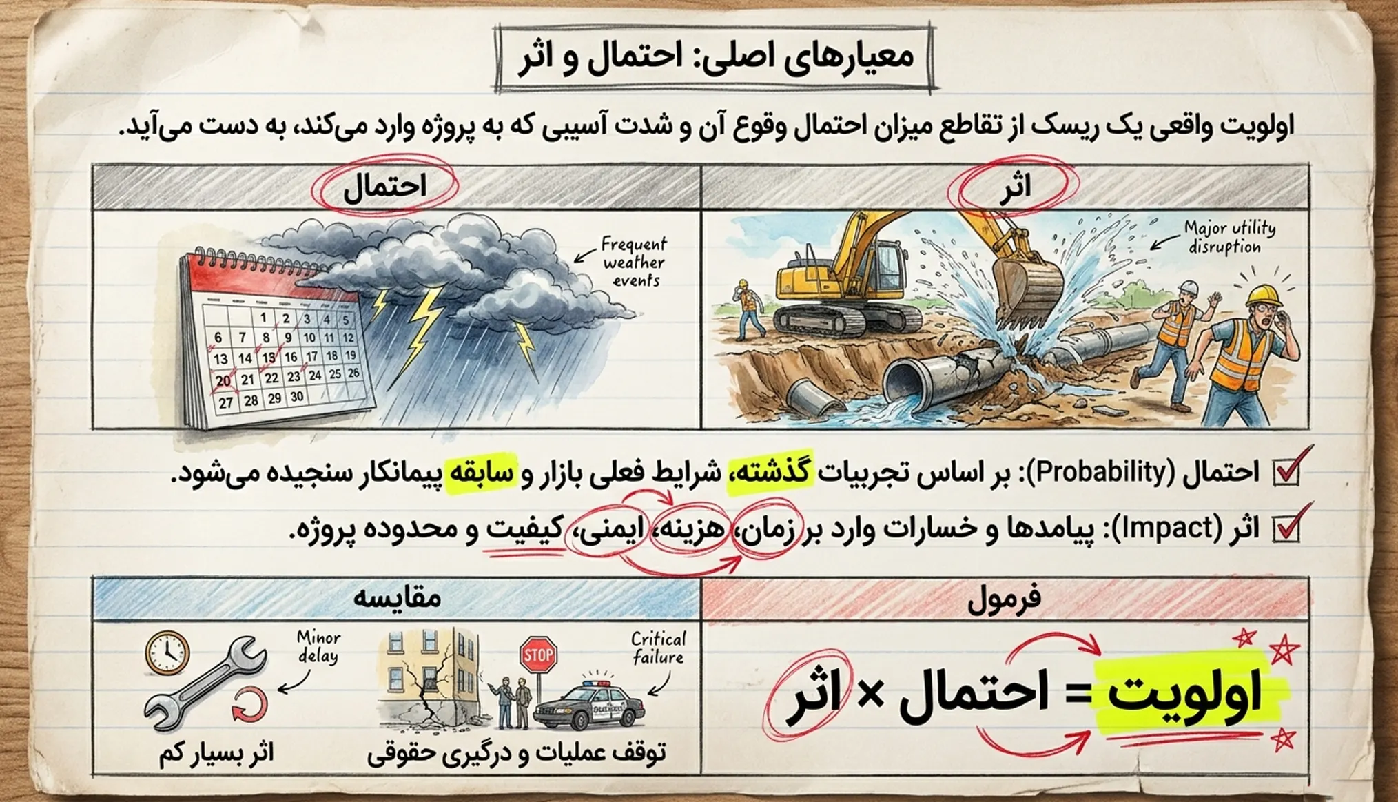 معیارهای اصلی ریسک احتمال و اثر