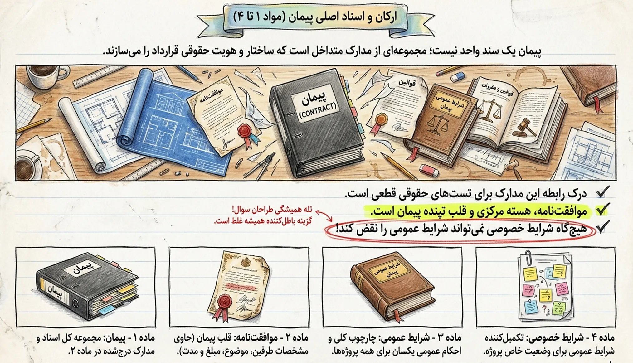 ارکان و اسناد اصلی پیمان مواد ۱ تا ۴ شرایط عمومی پیمان