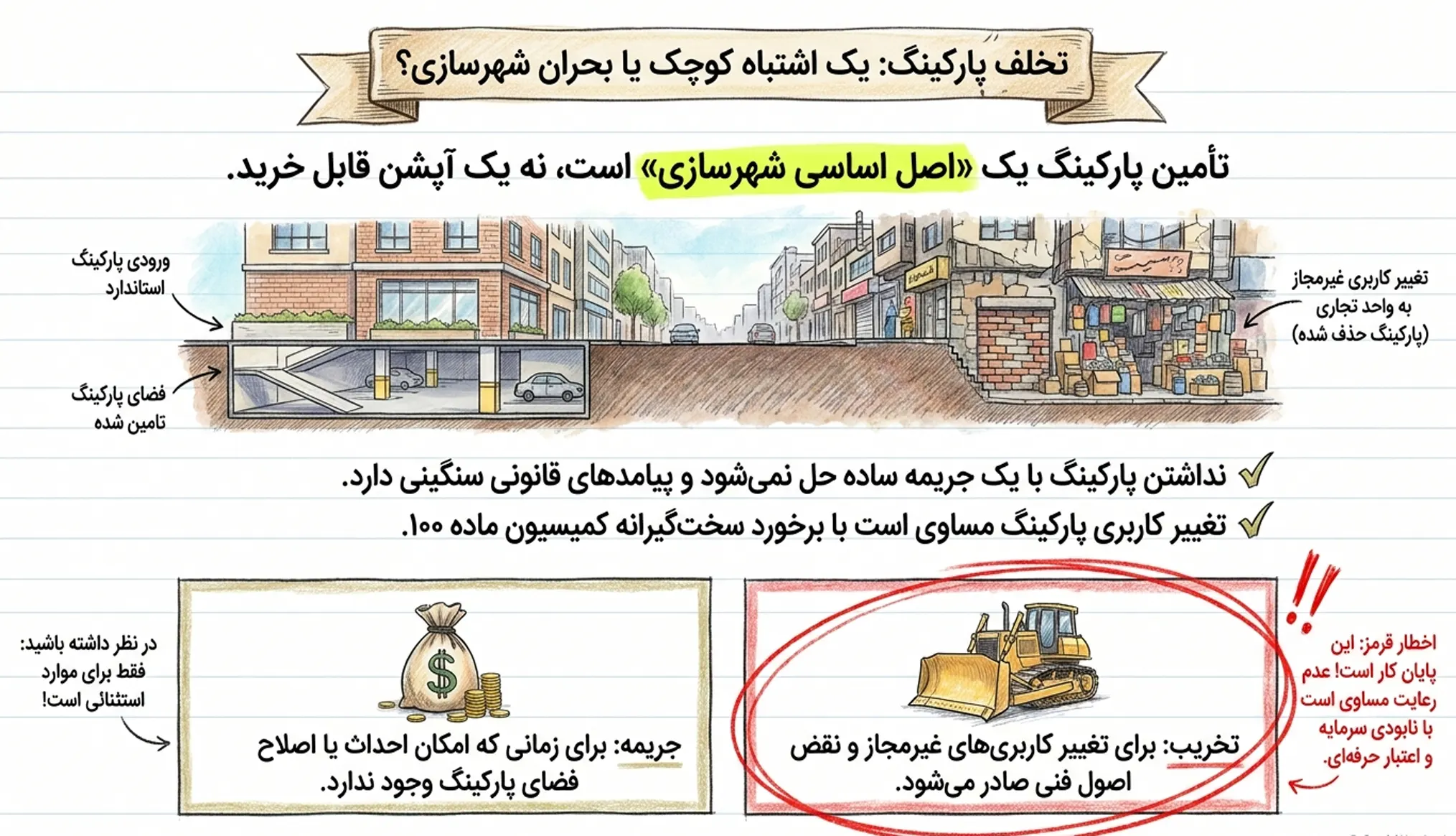 تخلف پارکینگ یک اشتباه کوچک یا بحران شهرسازی