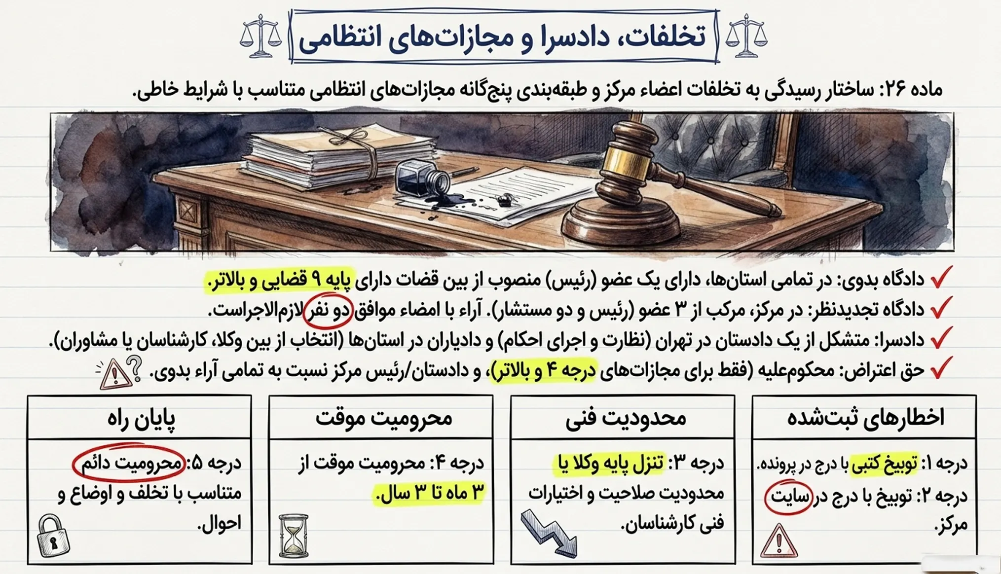 تخلفات دادسرا و مجازات انتظامی کارشناسان دادگستری