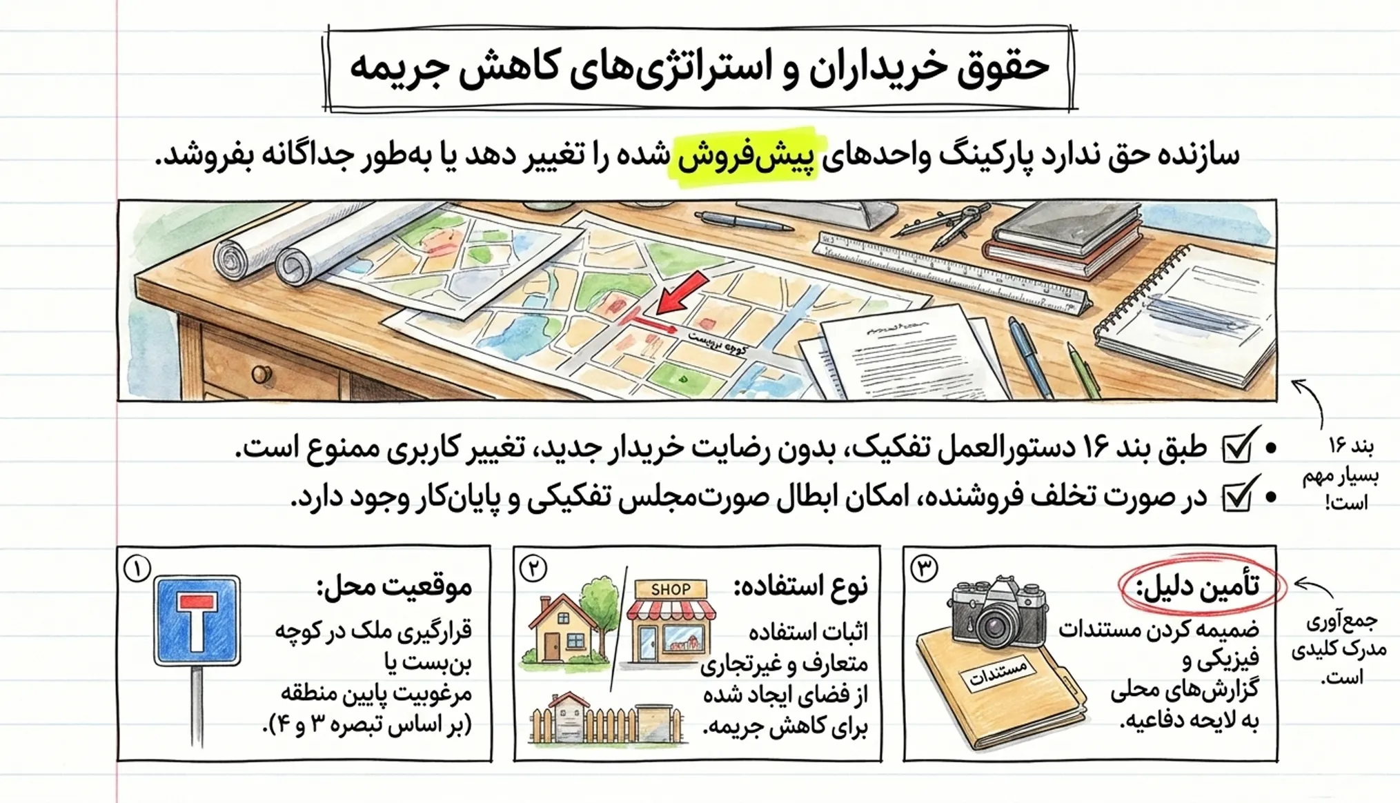 حقوق خریداران و استراتژی کاهش جریمه کسری پارکینگ